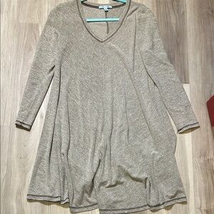She+Sky Neck Long Sleeve Gray dress